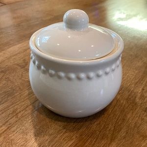 Pottery Barn Emma beaded sugar bowl ivory